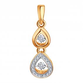 Золотая подвеска KARATOV с танцующим бриллиантом Т146636093 Т146636093 фото