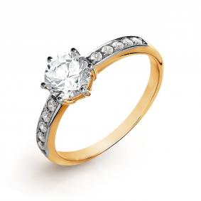 Золотое кольцо Karatov Т147017018 с фианитом Т147017018 фото