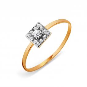 Золотое кольцо Karatov Т147017266 с фианитом Т147017266 фото
