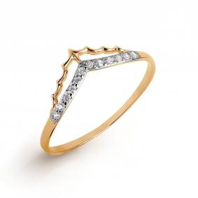 Золотое кольцо Karatov Т147017268 с фианитом Т147017268 фото