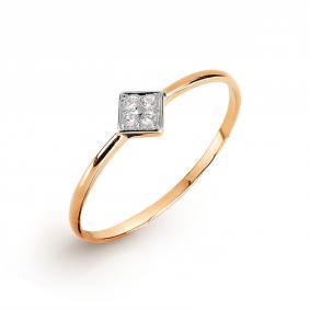 Золотое кольцо Karatov Т147017276 с фианитом Т147017276 фото
