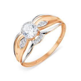 Золотое кольцо Karatov Т147018668 с фианитом Т147018668 фото