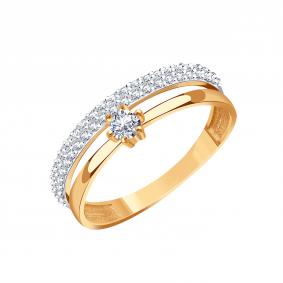Золотое кольцо Karatov Т14701Б400 с фианитом Т14701Б400 фото
