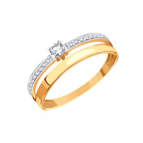 Золотое кольцо Karatov Т14701Б401 с фианитом Т14701Б401 фото