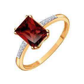 Золотое кольцо Karatov Т14701Б420 с фианитом и гранатом Т14701Б420 фото