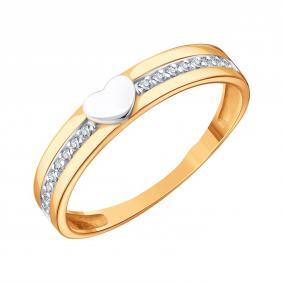 Золотое кольцо Karatov Т14701И030 с фианитом Т14701И030 фото