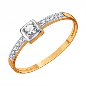 Золотое кольцо Karatov Т14701И123 с фианитом Т14701И123 фото