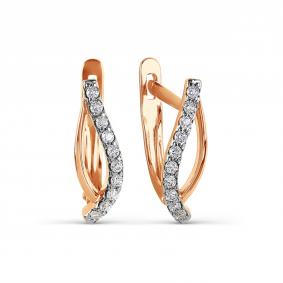 Золотые серьги Karatov Т147027343 с фианитом Т147027343 фото