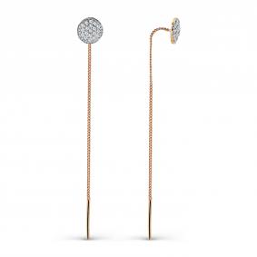 Золотые серьги Karatov Т147027447 с фианитом Т147027447 фото