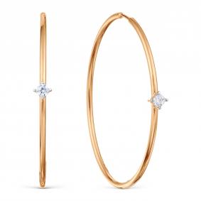 Золотые серьги Karatov Т14702Б162 с фианитом Т14702Б162 фото