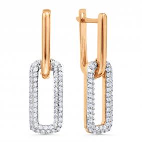 Золотые серьги Karatov Т14702В036 с фианитом Т14702В036 фото