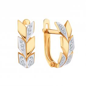 Золотые серьги Karatov Т14702В384 с фианитом Т14702В384 фото