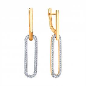 Золотые серьги Karatov Т14702В613 с фианитом Т14702В613 фото