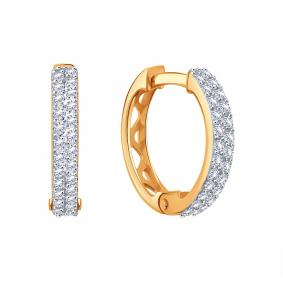 Золотые серьги Karatov Т14702В824 с фианитом Т14702В824 фото