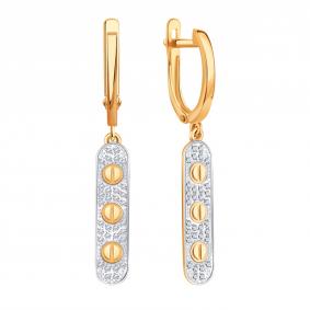 Золотые серьги Karatov Т14702В861 с фианитом Т14702В861 фото