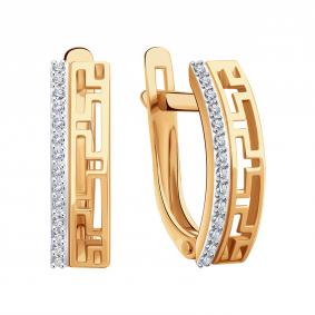 Золотые серьги Karatov Т14702Г598 с фианитом Т14702Г598 фото