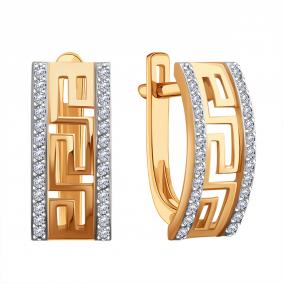 Золотые серьги Karatov Т14702Г599 с фианитом Т14702Г599 фото