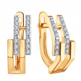 Золотые серьги Karatov Т14702Г716 с фианитом Т14702Г716 фото