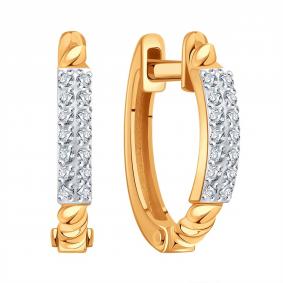 Золотые серьги Karatov Т14702Е139 с фианитом Т14702Е139 фото