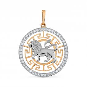 Золотая подвеска Знак зодиака Лев Karatov с фианитом Т147034214 Т147034214 фото