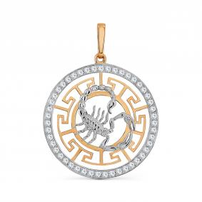 Золотая подвеска Знак зодиака Скорпион Karatov с фианитом Т147034217 Т147034217 фото