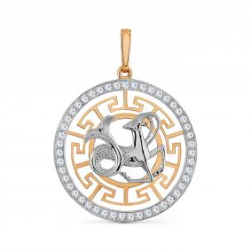 Золотая подвеска Karatov Т147034219 с фианитом Т147034219 фото