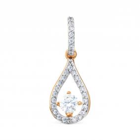 Золотая подвеска Karatov Т147035693 с фианитом Т147035693 фото