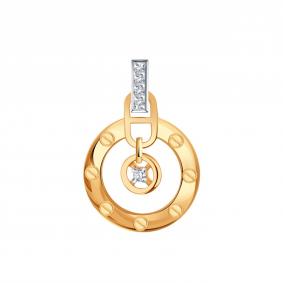 Золотая подвеска Karatov Т147036370 с фианитом Т147036370 фото