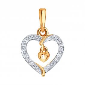 Золотая подвеска Karatov Т147036413 с фианитом Т147036413 фото