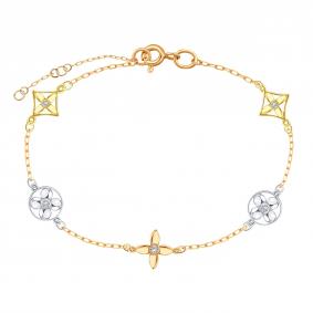 Золотой браслет Karatov Т147101078 с фианитом Т147101078 фото