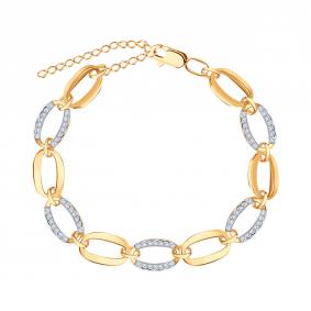 Золотой браслет Karatov Т147101201 с фианитом Т147101201 фото