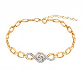 Золотой браслет Karatov Т147101210 с фианитом Т147101210 фото