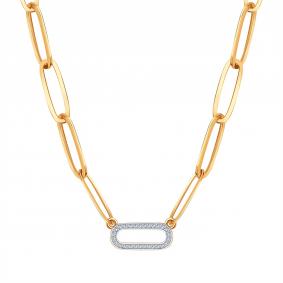 Золотое колье Karatov Т147111021 с фианитом Т147111021 фото