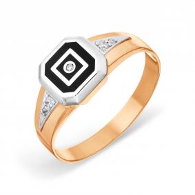 Золотое кольцо Karatov Т15204А262 с фианитом и эмалью Т15204А262 фото
