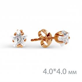 Золотые серьги Karatov Т202022730 с фианитом Т202022730 фото