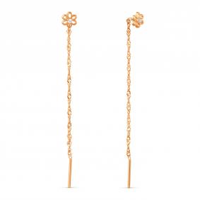 Золотые серьги Karatov Т202023140 с фианитом Т202023140 фото