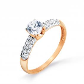 Золотое кольцо Karatov Т242014653 с фианитом Т242014653 фото