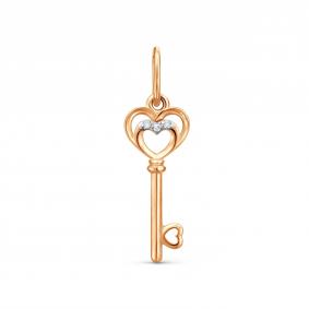 Золотая подвеска Karatov Т246034620 с бриллиантом Т246034620 фото