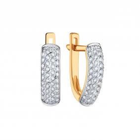 Золотые серьги Karatov Т247026342 с фианитом Т247026342 фото