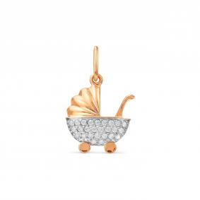 Золотая подвеска Karatov Т247034683 с фианитом Т247034683 фото