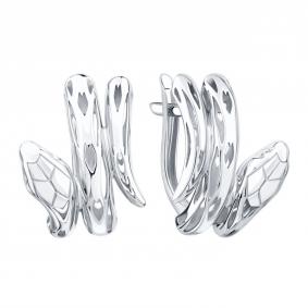 Серьги Символ года Змея из белого золота Karatov Т30002Е062 Т30002Е062 фото
