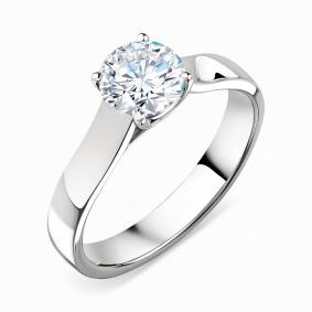 Кольцо из белого золота Karatov Т301013254-0,9 с бриллиантом Т301013254-0,9 фото