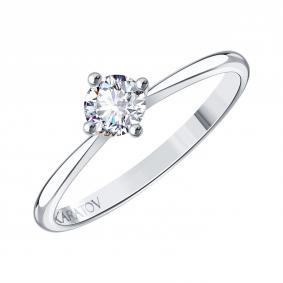 Кольцо из белого золота Karatov Т301013257-0,3-К с бриллиантом Т301013257-0,3-К фото