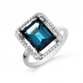 Кольцо из белого золота Karatov Т301016246 с топазом и бриллиантом Т301016246 фото