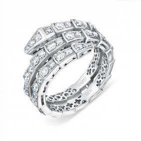 Кольцо Символ года Змея из белого золота Karatov с бриллиантом Т30101Б006-1 Т30101Б006-1 фото