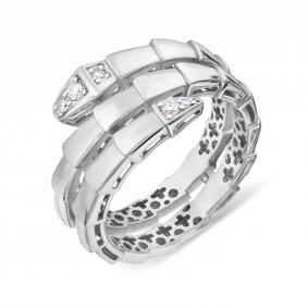 Кольцо Символ года Змея из белого золота Karatov с бриллиантом Т30101Б007 Т30101Б007 фото