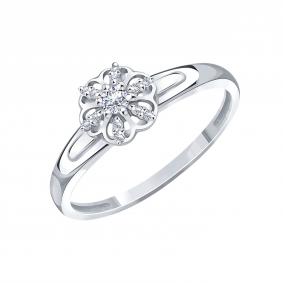 Кольцо из белого золота Karatov Т30101Б465 с бриллиантом Т30101Б465 фото