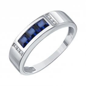 Кольцо из белого золота Karatov Т30101Б670 с бриллиантом и сапфиром Т30101Б670 фото