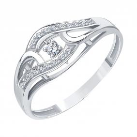 Кольцо из белого золота Karatov с танцующим бриллиантом Т30101Б734-01 Т30101Б734-01 фото