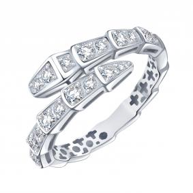 Кольцо из белого золота Символ года Змея Karatov с бриллиантом Т30101Б755 Т30101Б755 фото